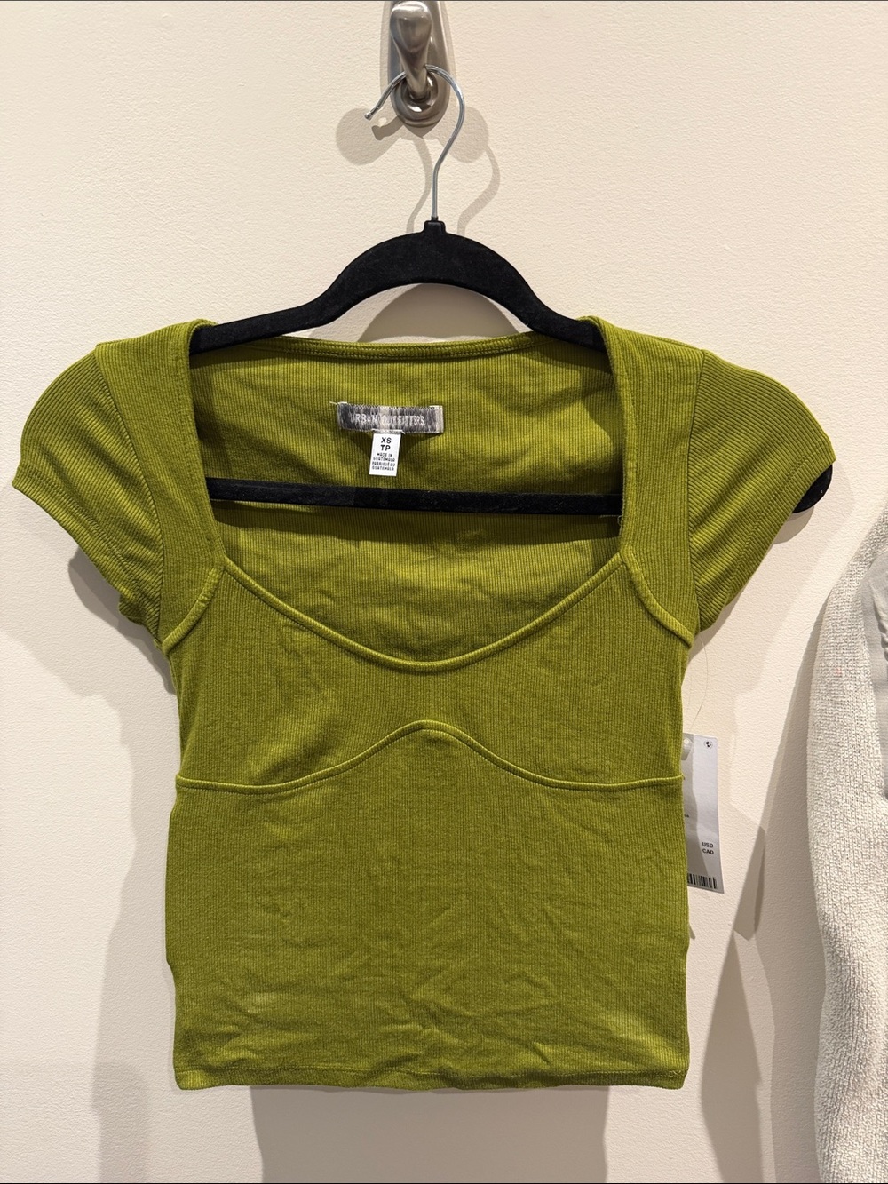 Fitted Chartreuse Green Scoop Neck Baby Tee